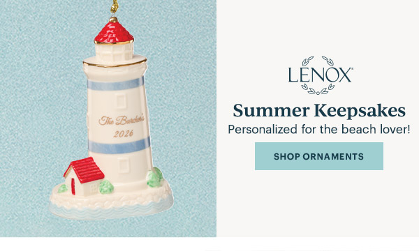 LENOX  Summer Keepsakes  Personalized for the beach lover!  [SHOP ORNAMENTS]