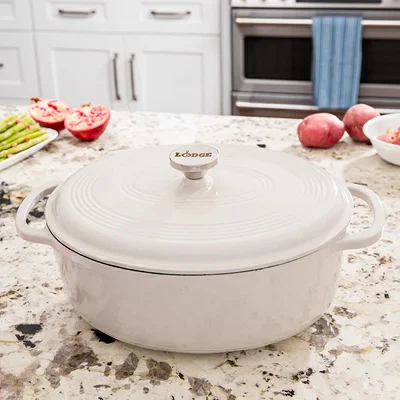 White oval dutch oven