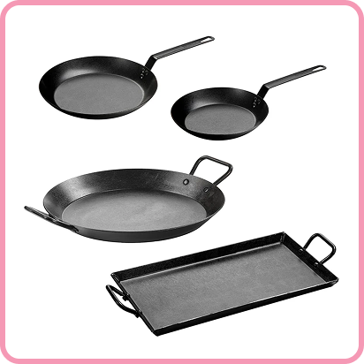 Four piece set of carbon steel products