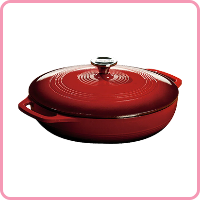 Shiny red cast braiser