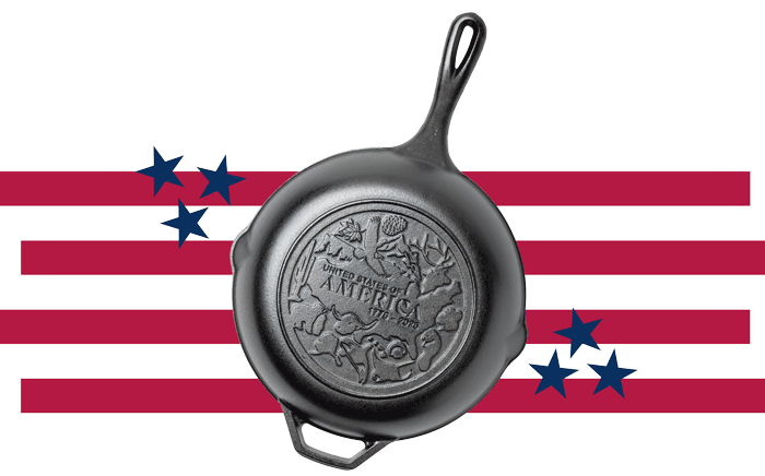 Animated image showing all three America 250 skillets