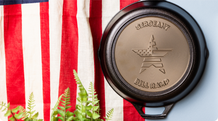 Custom engraved stars and stripes skillet