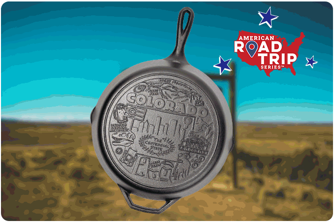 Animated image showing multiple skillets in multiple iconic state locations