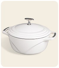 White enamel dutch oven