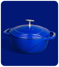 Blue enamel dutch oven
