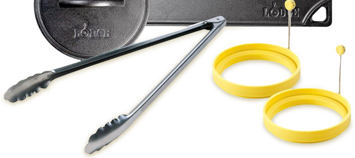 tongs, and silicone egg rings
