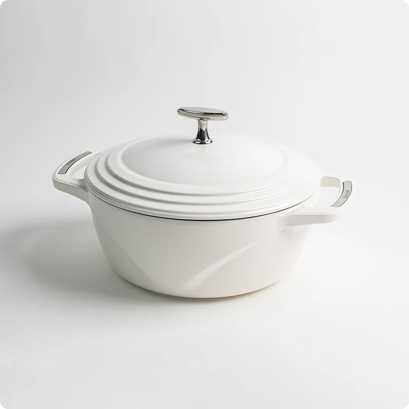 Creamy white enamel dutch oven