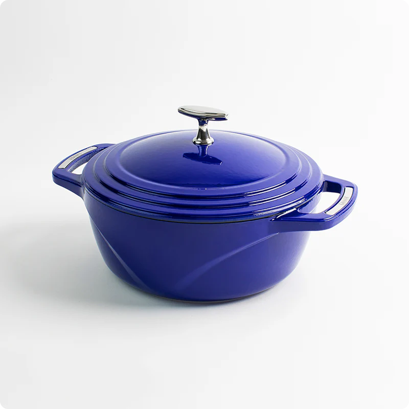 Vibrant blue enamel dutch oven