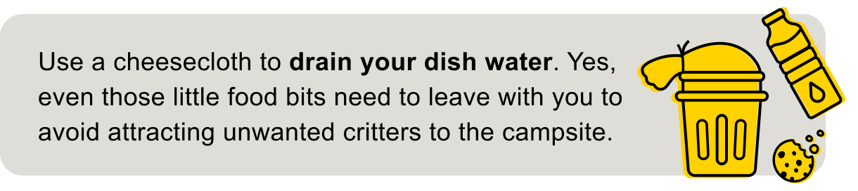 Use a cheesecloth to drain your dish water.