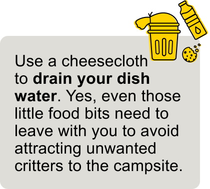 Use a cheesecloth to drain your dish water.