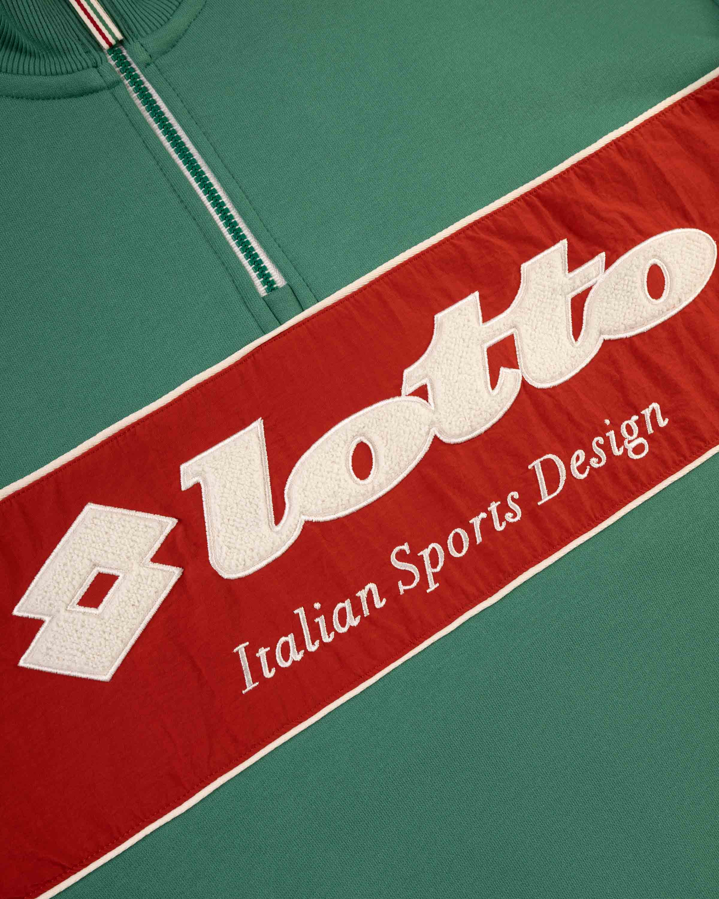 green red and white lotto zip up