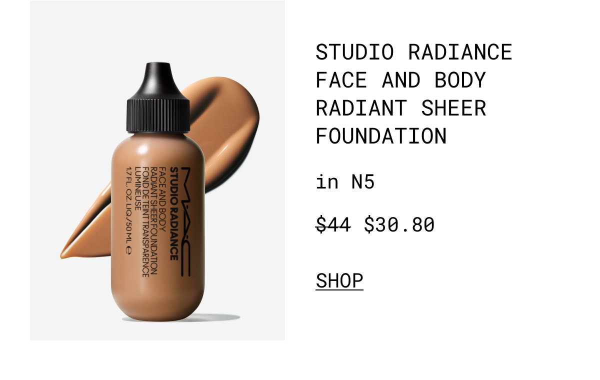 STUDIO RADIANCE FACE AND BODY RADIANT SHEER FOUNDATION | in N5 | $30.80 | SHOP