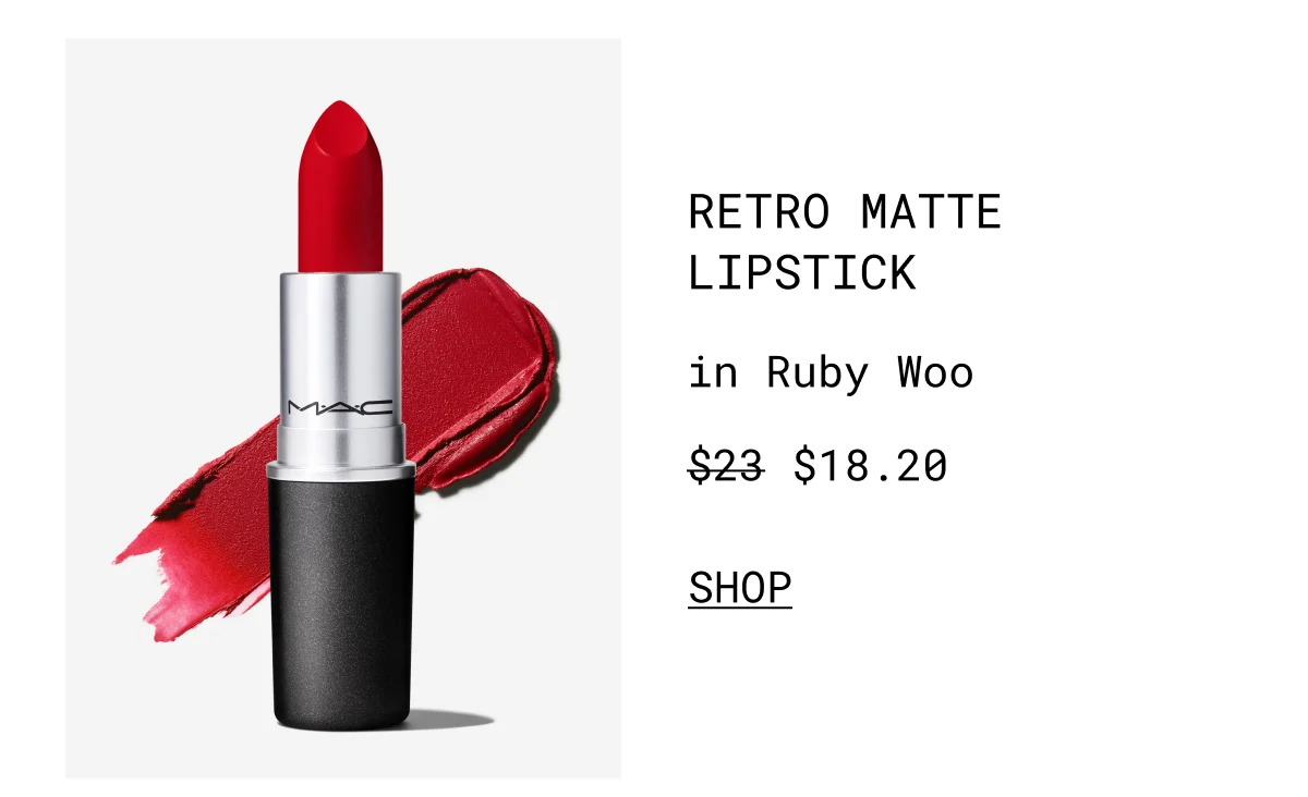 Retro Matte Lipstick in Ruby Woo | $18.20 | shop
