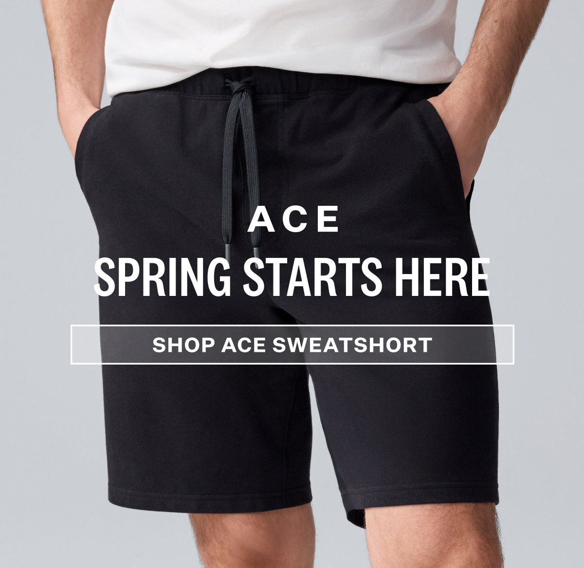 Man wearing ACE Sweatshort 9” in True Black