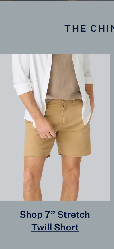 Man wearing Stretch Twill Chino Short 7"