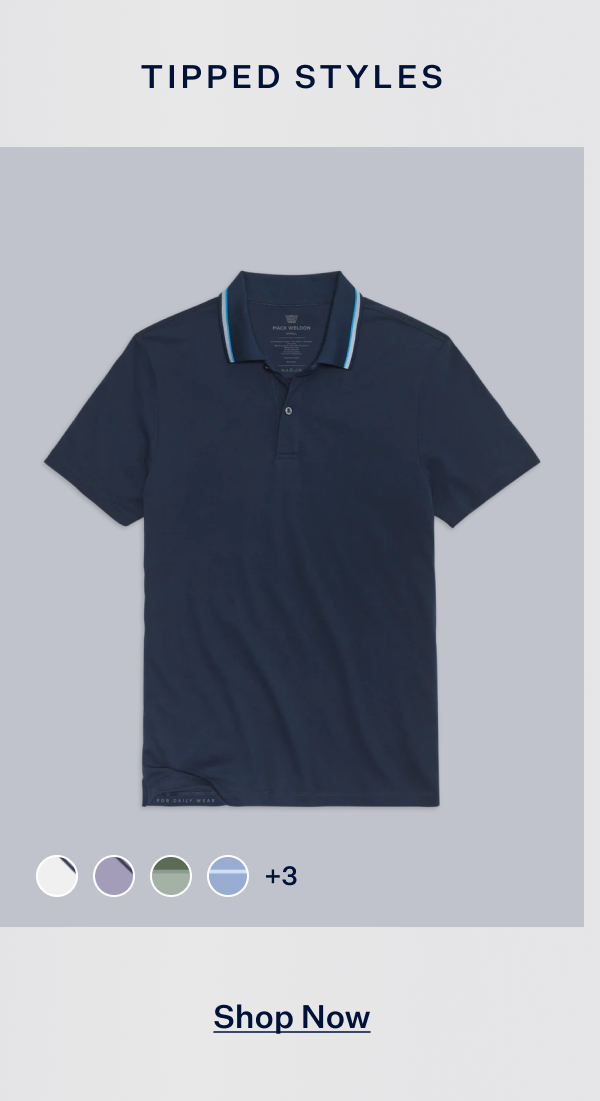 Silver Pique Polo Tipped Styles