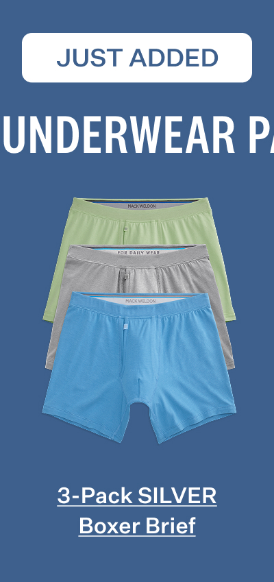 3 pack Silver Boxer Brief