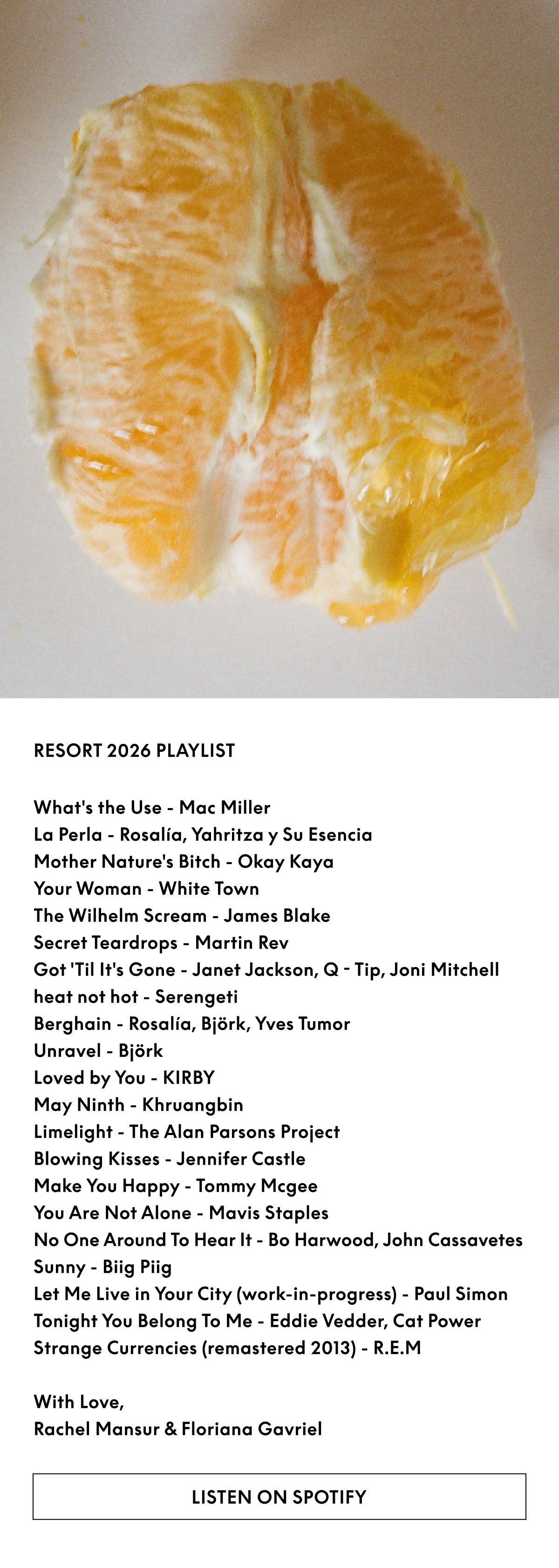 Listen to MG's Resort 2026 Playlist on Spotify now.