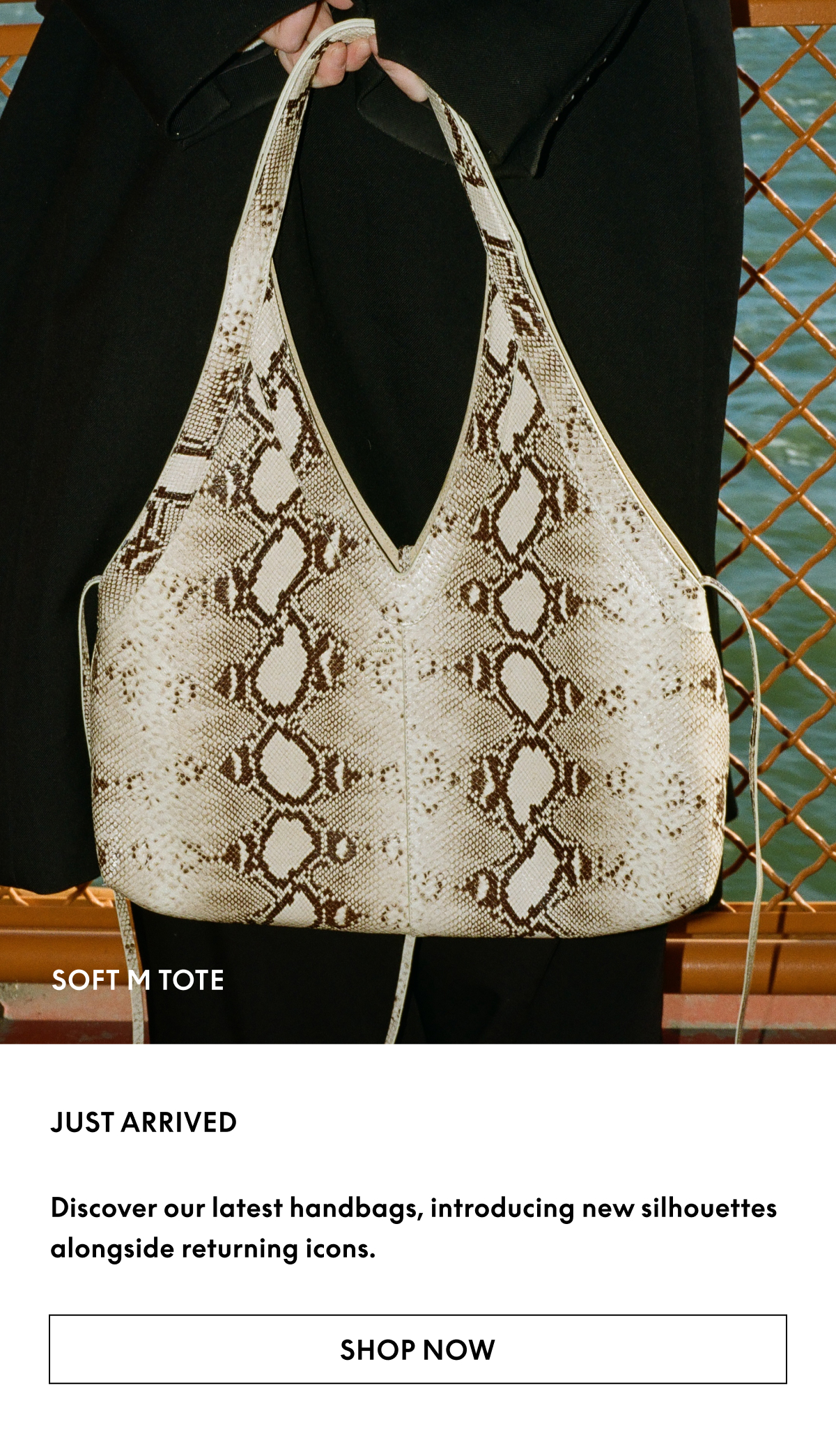 New arrivals, featuring the Soft M Tote.