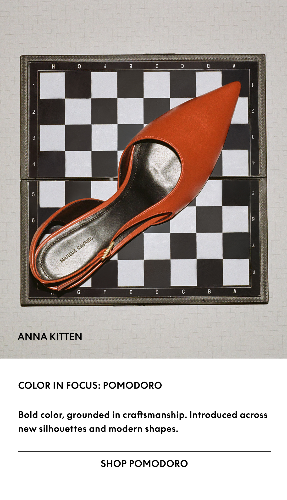 Bold red color, grounded in craftsmanship.