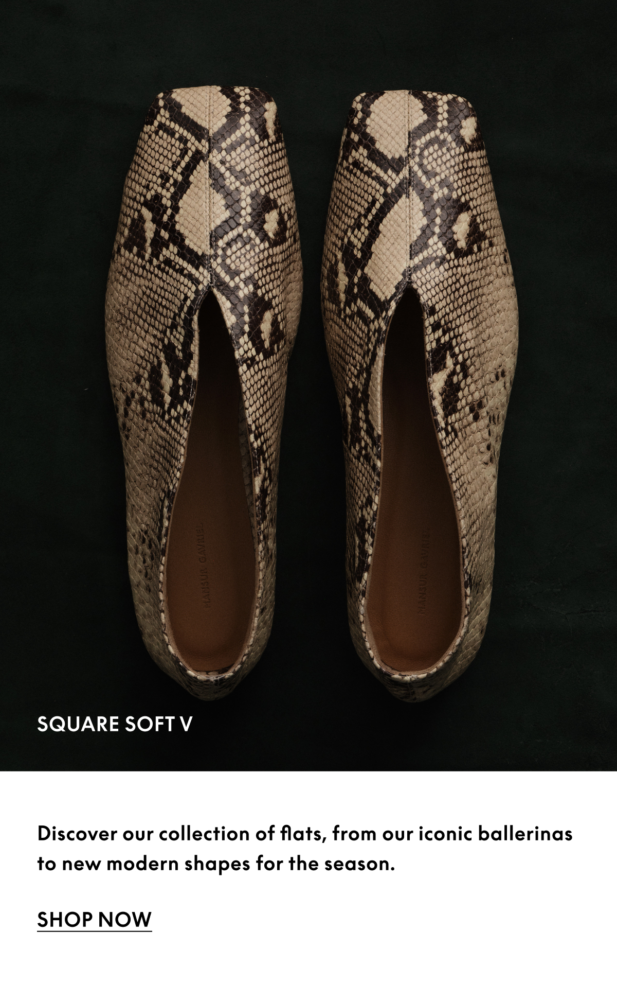 New footwear featuring the Square Soft V in Roccia.
