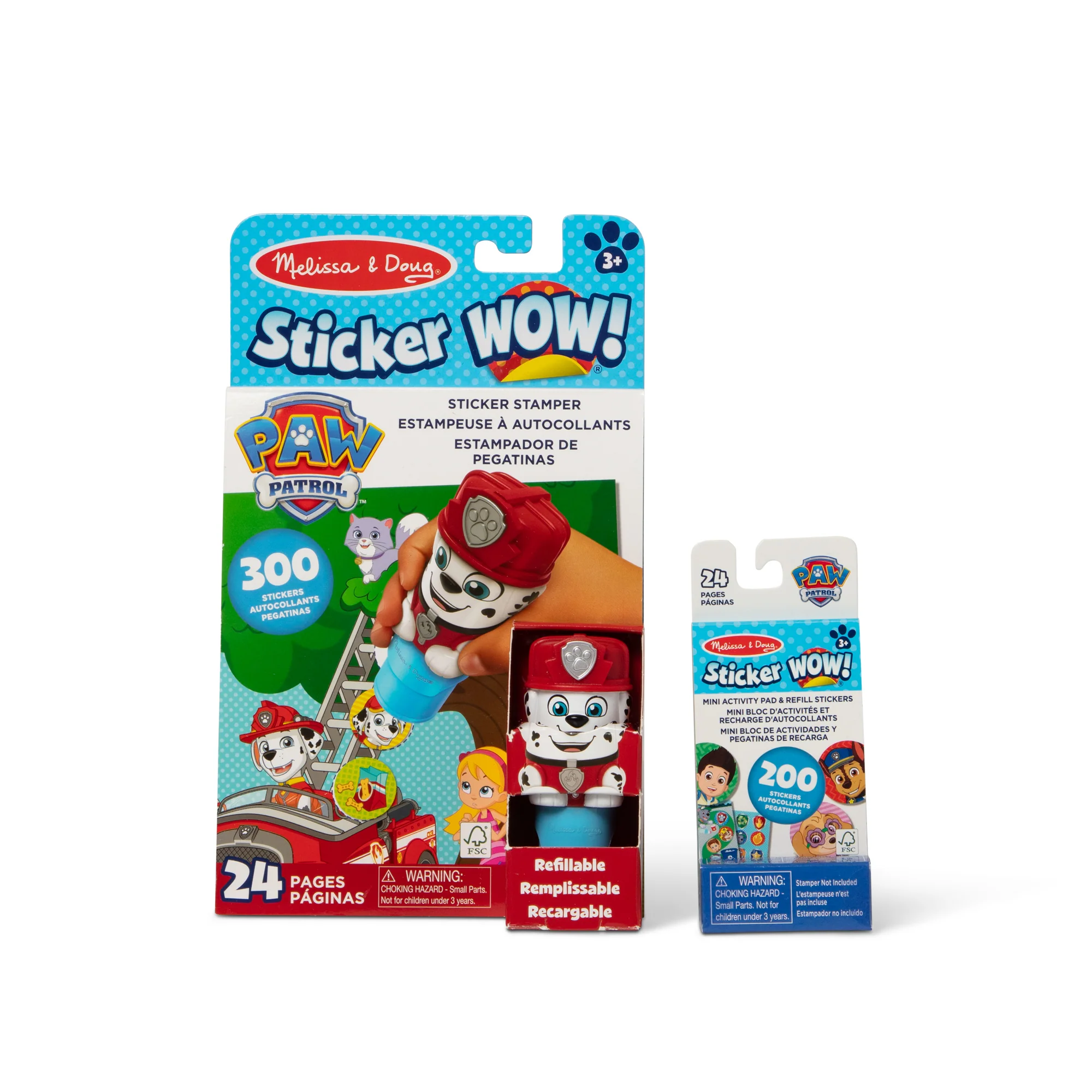 Image of Sticker WOW!™ PAW Patrol Marshall Bundle: Activity Pad & Sticker Stamper + Mini Activity Pad and 200 Refill Stickers