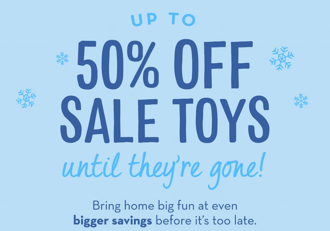 up to 50% off sale toys