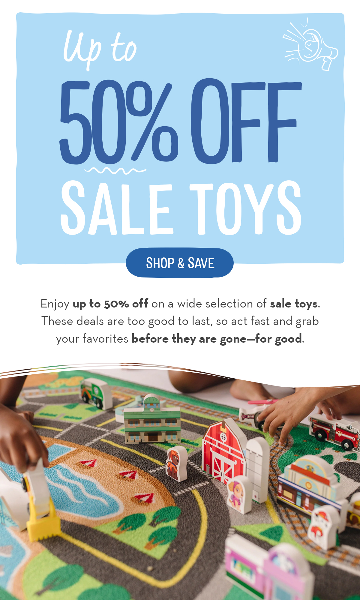 up to 50% off sale toys