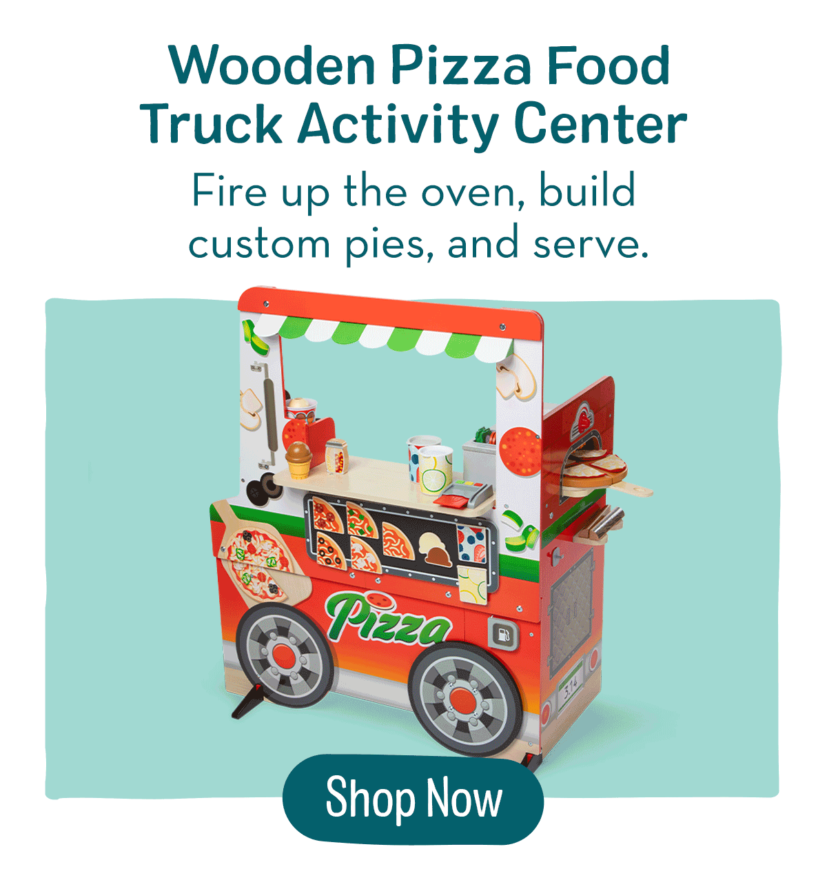 Wooden Pizza Food Truck Activity Center
