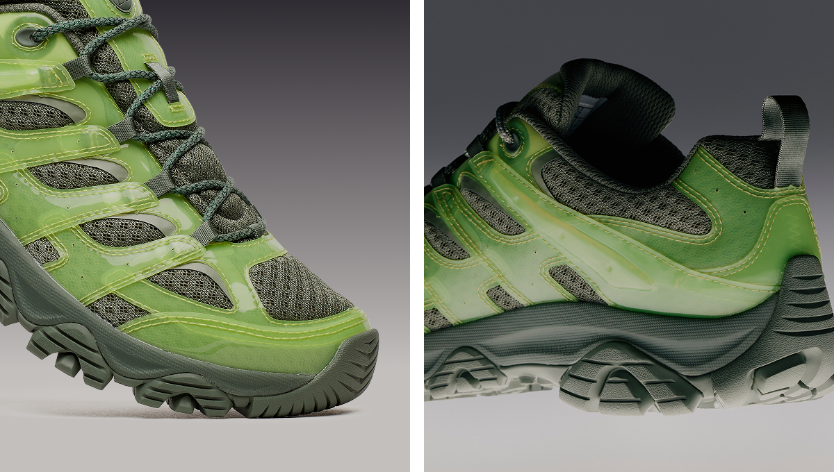 Two side by side images showing different angles of the Men's MOab 3 Jelly