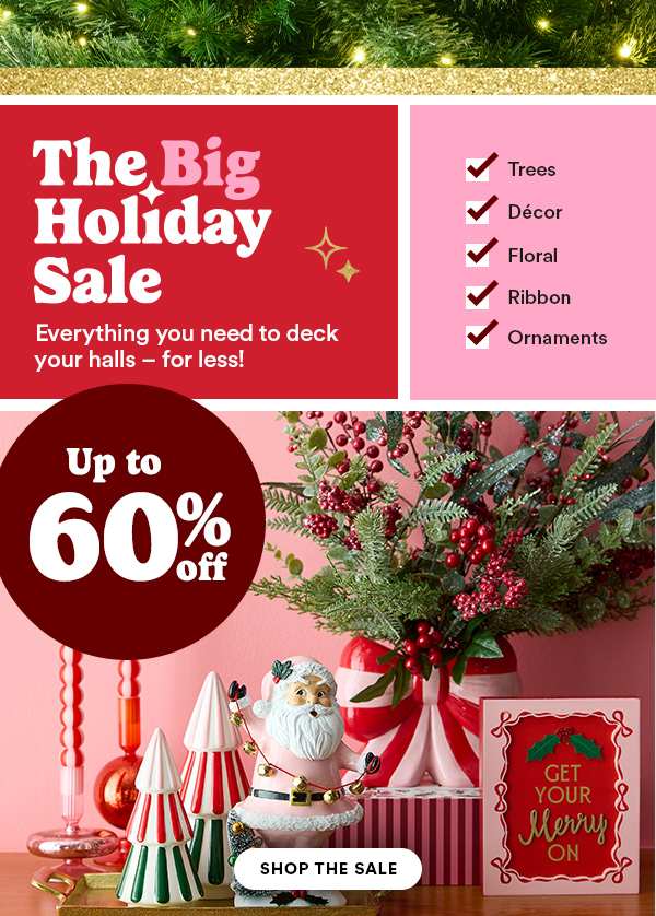 The big holiday sale up to 50% off