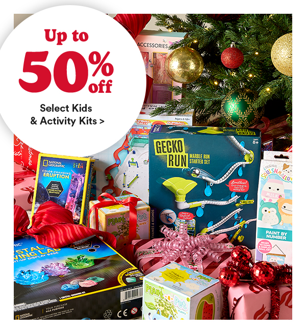 Up to 50% off Select Kids & Activity Kits > (Excludes Perler® & Rainbow Loom® ).