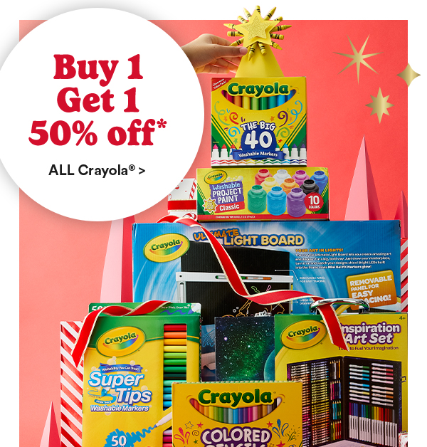 Buy 1 Get 1 50% off ALL Crayola®
