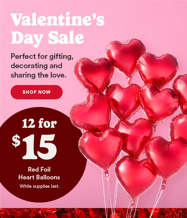 Valentines Day Sale. 12 for $15 Red Foil Heart Balloons