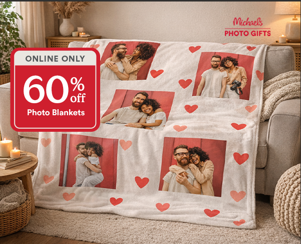 Michaels Photo Gifts Online Only 60% off Photo Blankets