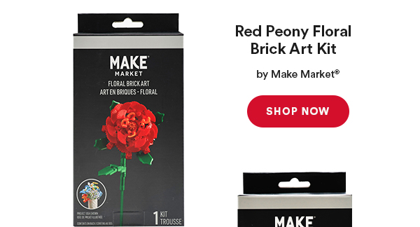 Red Peony Floral Brick Art Kit SHOP NOW
