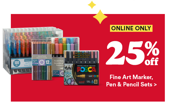 ONLINE ONLY 25% off Fine Art Marker, Pen & Pencil Sets >