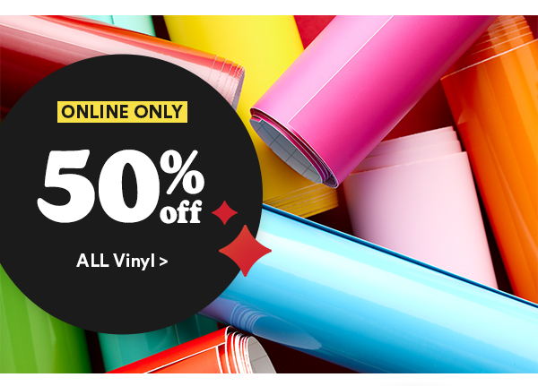 ONLINE ONLY 50% off ALL Vinyl >