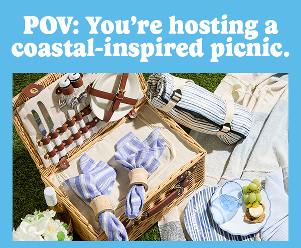 POV: You're hosting a coastal-inspired picnic.