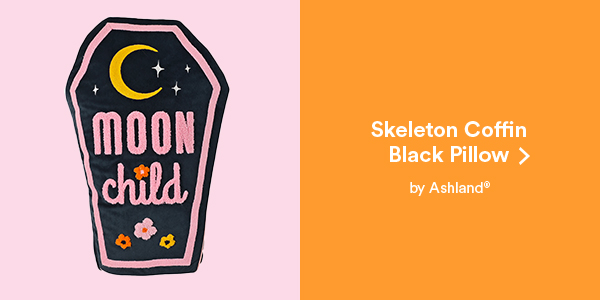 40% off Skeleton Coffin Black Pillow >