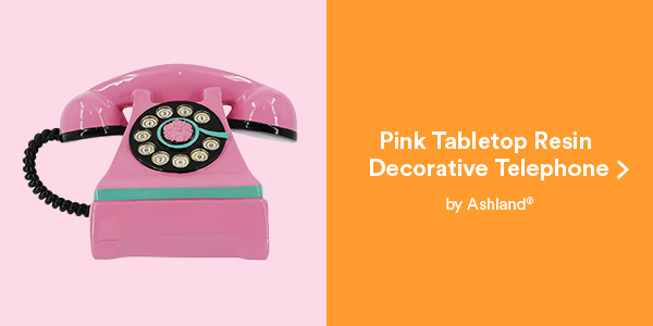 40% off Pink Tabletop Resin Decorative Telephone >