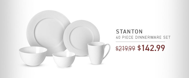 Stanton 40 Piece Dinnerware Set NOW $142.99