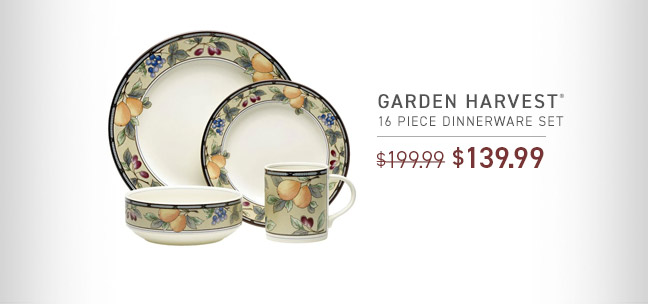 Garden Harvest® 16 Piece Dinnerware Set NOW $139.99