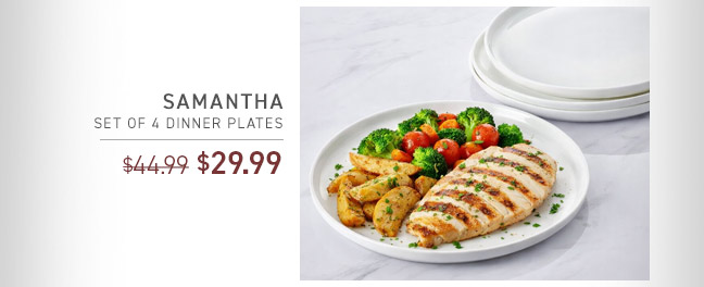 Samantha Set of 4 Dinner Plates NOW $29.99