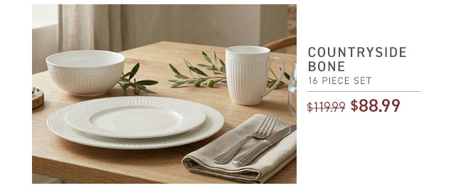 Countryside Bone 16 Piece Set: $88.99