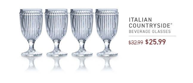 Italian Countryside® Beverage Glasses: $25.99