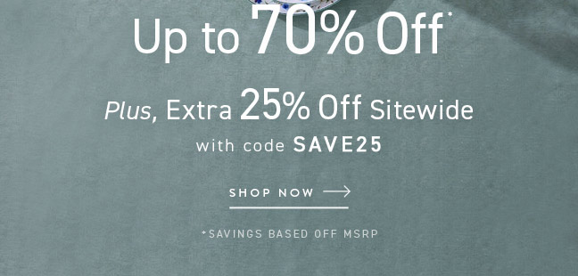 Plus, Extra 25% Off Sitewide with code SAVE25