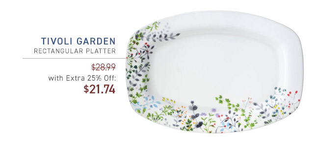 Tivoli Garden Rectangular Platter $28.99 Price With Extra 25% Off: $21.74
