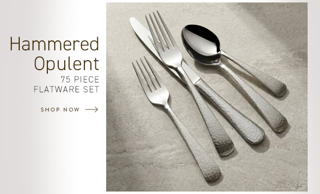 Shop Hammered Opulent 75 Piece Flatware Set
