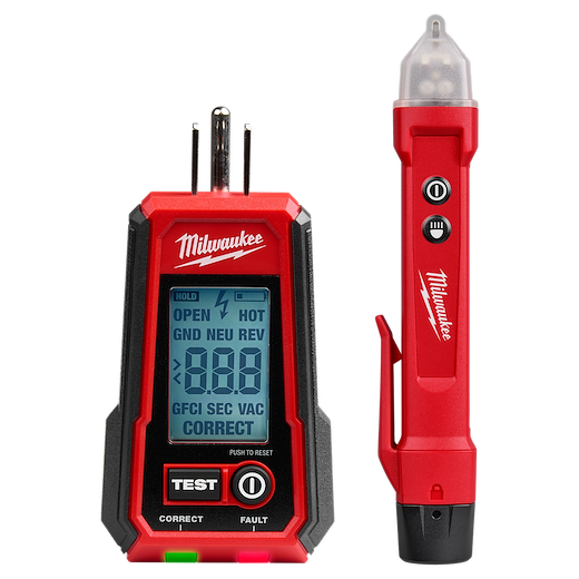 Digital GFCI Receptacle Tester and Voltage Detector w/ LED